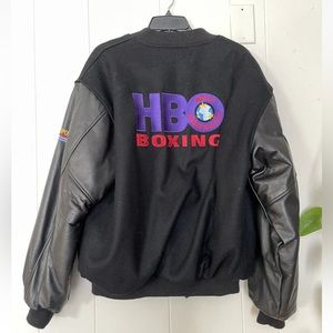 RARE Vintage HBO boxing leather Star Gear HBO Sport World Championship size L